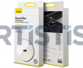 Baseus Round Box USB 3.0 Hub 4 ports USB-A CAHUB-F02 - White