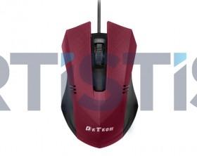 De Tech Optical Mouse USB - Ενσύρματο Ποντίκι Μπορντώ