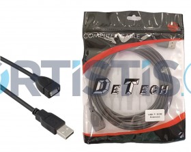 De Tech Καλώδιο USB 2.0 HQ Προέκταση Male to Female - 5m 