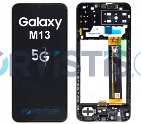 Samsung Galaxy M13 screen Black και μηχανισμός αφής M135 GH82-29132A