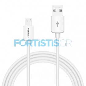 PISEN Charging and Data Cable USB to Micro USB 1m - White